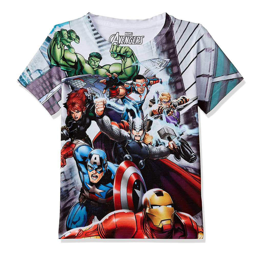 Marvel Avengers by Wear Your Mind Boys Regular Fit T-Shirt