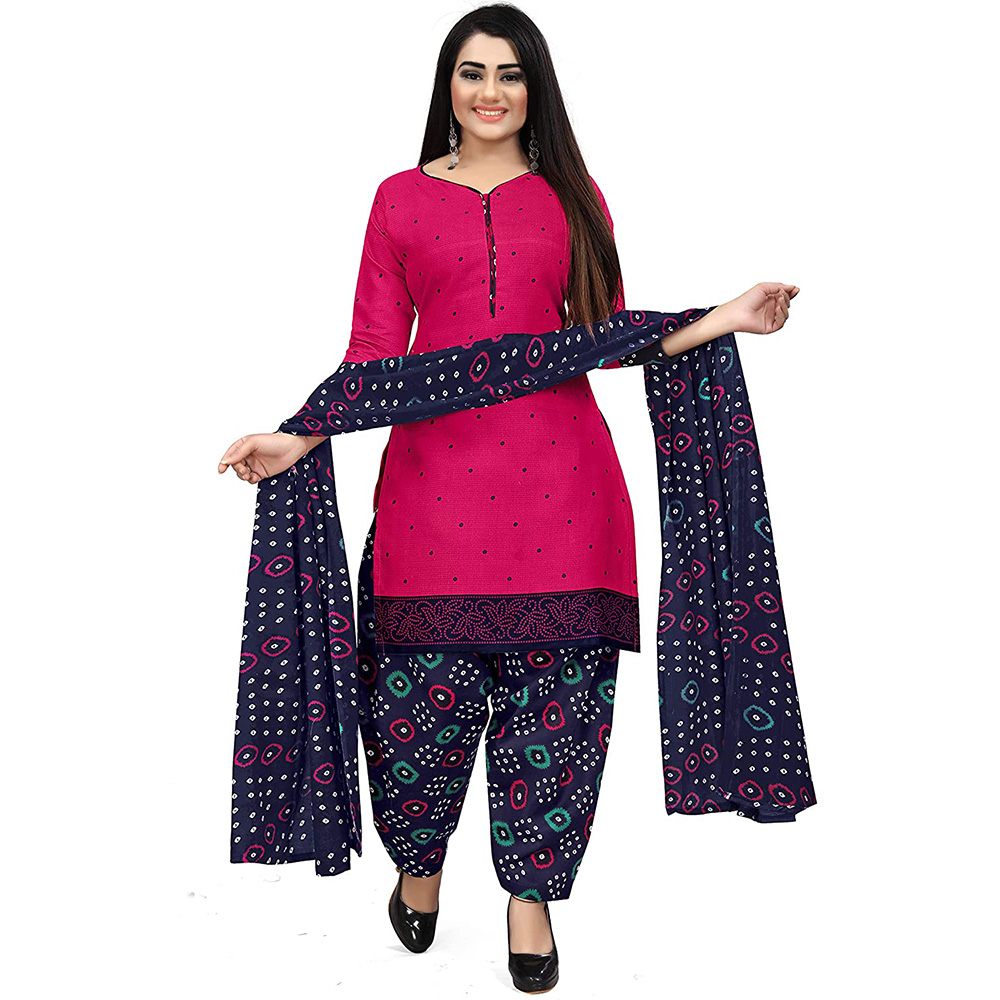 Rajnandini Womens Cotton Printed Unstitched Salwar Suit Material