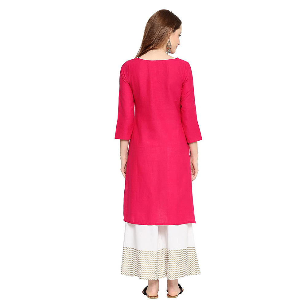 Cotton Solid Straight Kurta for Women