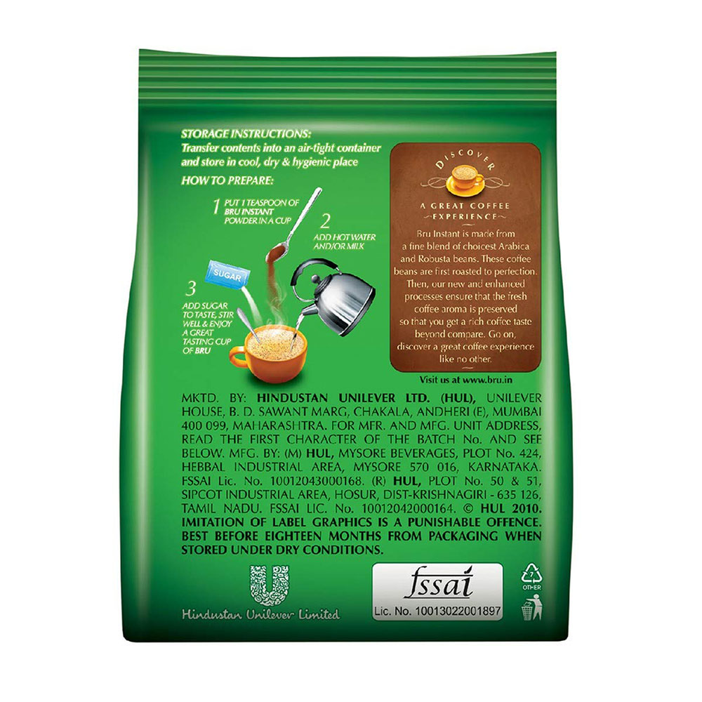 BRU Instant Coffee Powder 100g Pouch